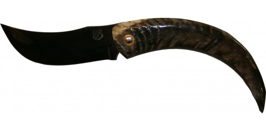 Imposant Couteau de Berger Traditionnel en Corne Lame Carbone Bruni Imposant Couteau de Berger Traditionnel en Corne Lame Carbone Bruni